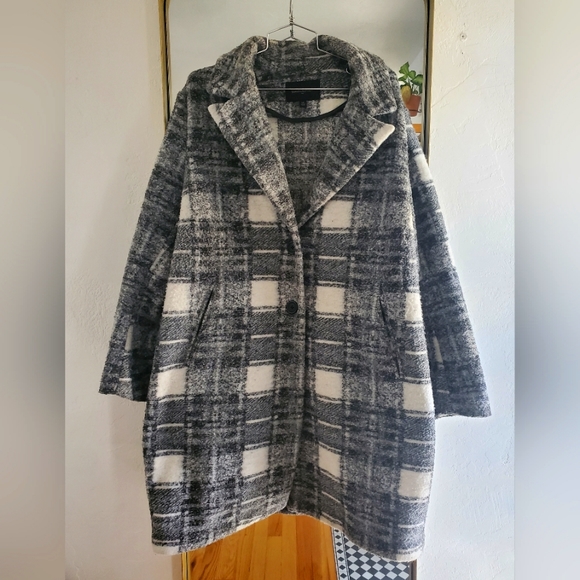 Banana Republic, Oversized Plaid Wool Car Coat, Size XL, excellent condition - Picture 1 of 6